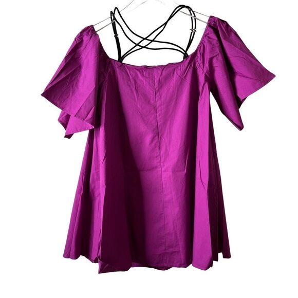 Line & Dot Women's Size M Leon Front Criss Cross Dress Purple NWT - Picture 3 of 13